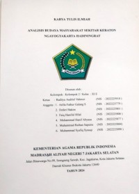 Image of KTI : Analisis Budaya Masyarakat sekitar keraton Ngayogyakarta Hadiningrat