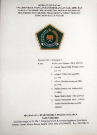 Image of KTI : Analisis Objek Wisata Pusat Perbelanjan kaki Lima dan Sarana Transportasi Tradisional Delman di Kawasan Malioboro Yogyakarta Sebagai Daya tarik Terhadap Wisatawan Dalam Negeri